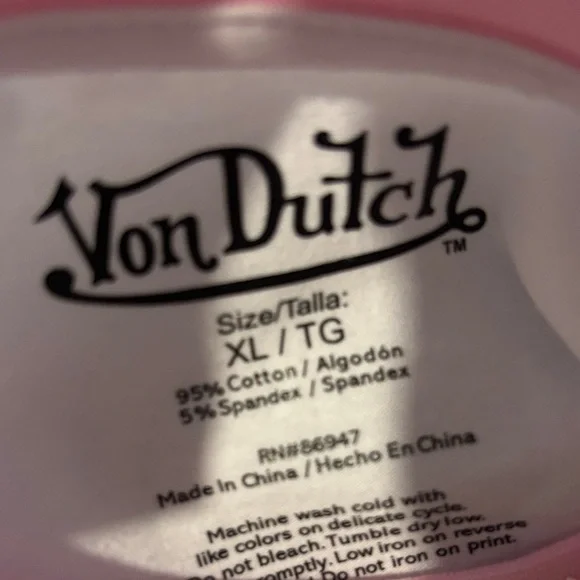 Von Dutch Logo Ringer Crop T-Shirt - Picture 4 of 4